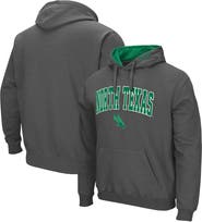 COLOSSEUM Men's Colosseum Charcoal North Texas Mean Green Arch and Logo Pullover Hoodie