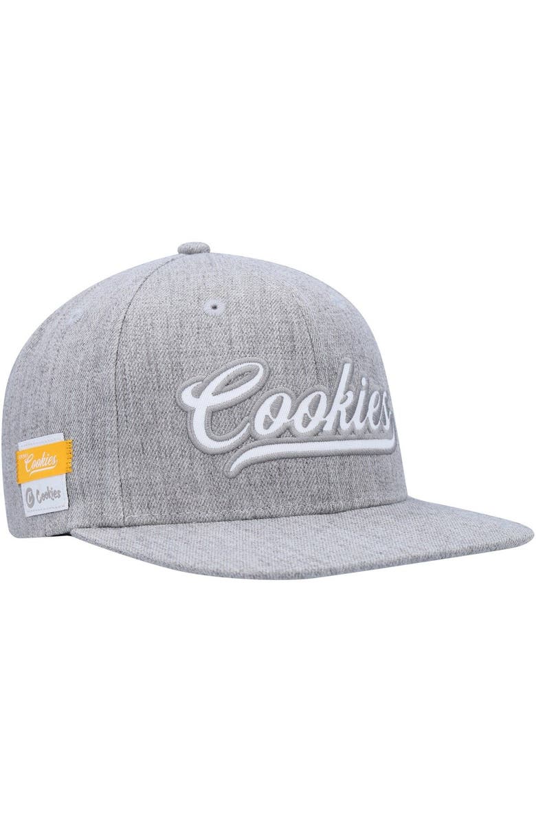 Cookies Men's Cookies Heather Gray Pack Talk Snapback Hat, Alternate, color,