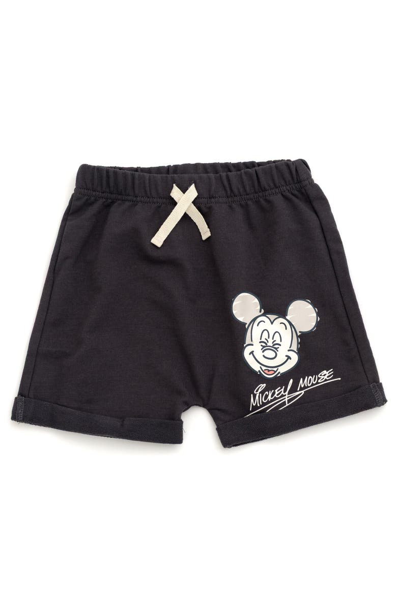 Disney Short Sleeve Hoodie & Shorts Set, Alternate, color, Mickey Mouse Gray