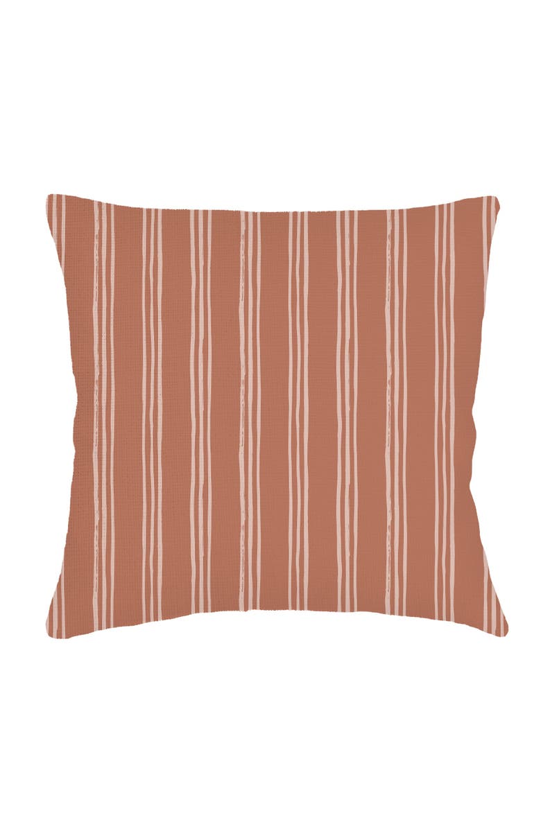 Anaya Ocean Drift Brown Stripe Linen Euro Pillow 26x26 with Down Insert, Main, color, Brown