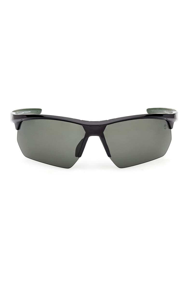 73mm Sunglasses, Main, color, SHINY BLACK / GREEN POLARIZED