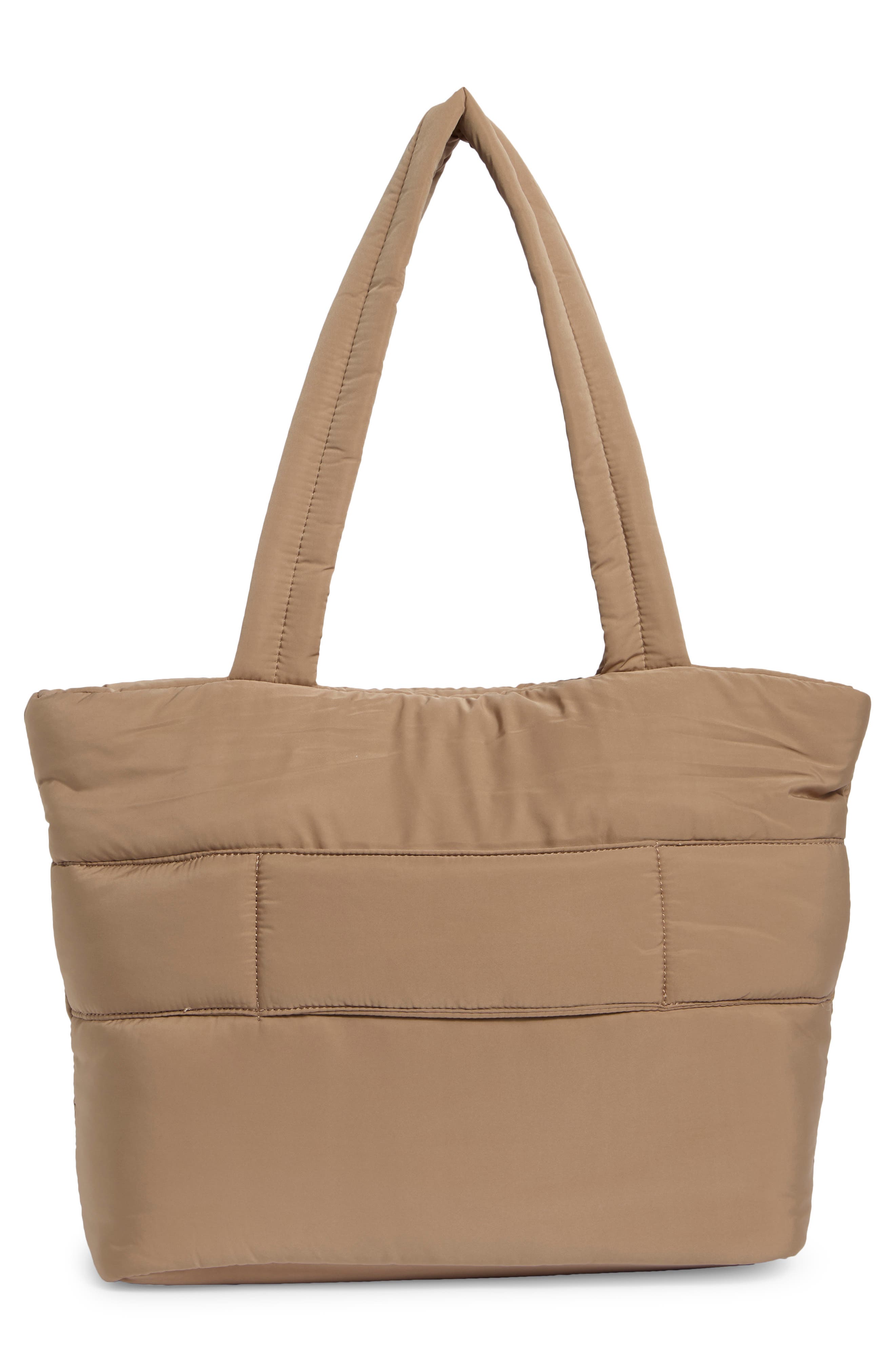 Minimal Floral Quilted Tote, Alternate, color, BEIGE