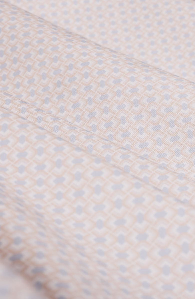 Bugatchi Axel Shaped Fit Geo Print Stretch Cotton Button-Up Shirt, Alternate, color, Almond