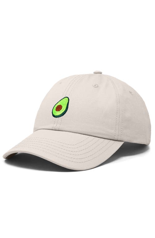 Dalix Avocado Embroidered Food Hat In Beige