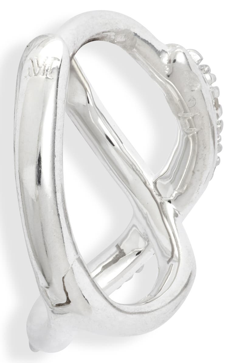 Monica Vinader Riva Crisscross Diamond Hoop Earrings, Alternate, color, Sterling Silver