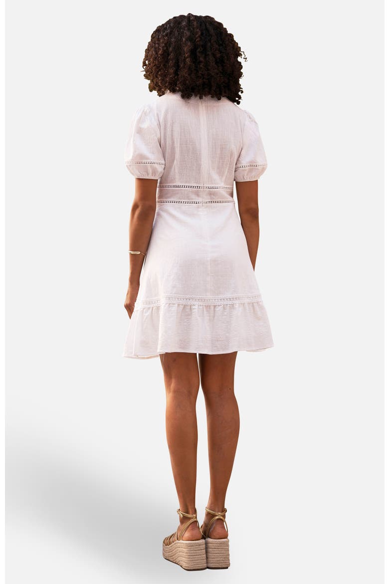 Cotton Lace Trim Skater Sun Dress, Alternate, color, White