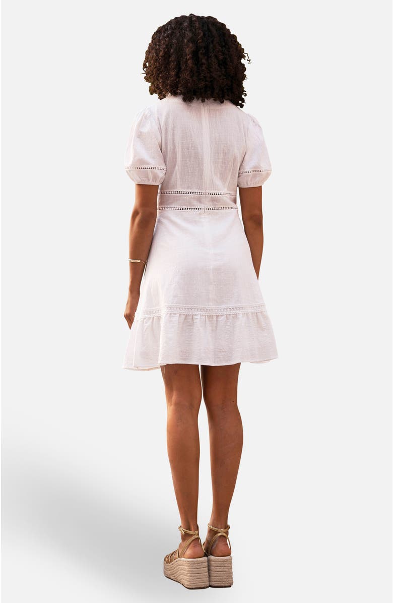 Yumi Cotton Lace Trim Skater Sun Dress, Alternate, color, White