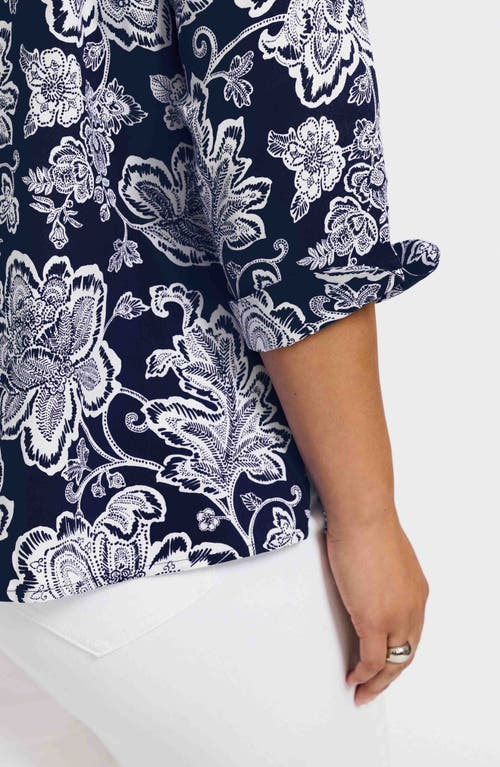 Foxcroft Vena Print Top