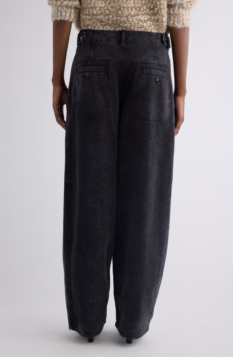 Isabel Marant Ireme Pleated Barrel Leg Jeans, Alternate, color, Faded Black