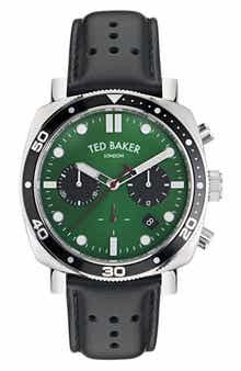 Ted Baker London TB Urban Leather Strap Chronograph Watch, 20mm