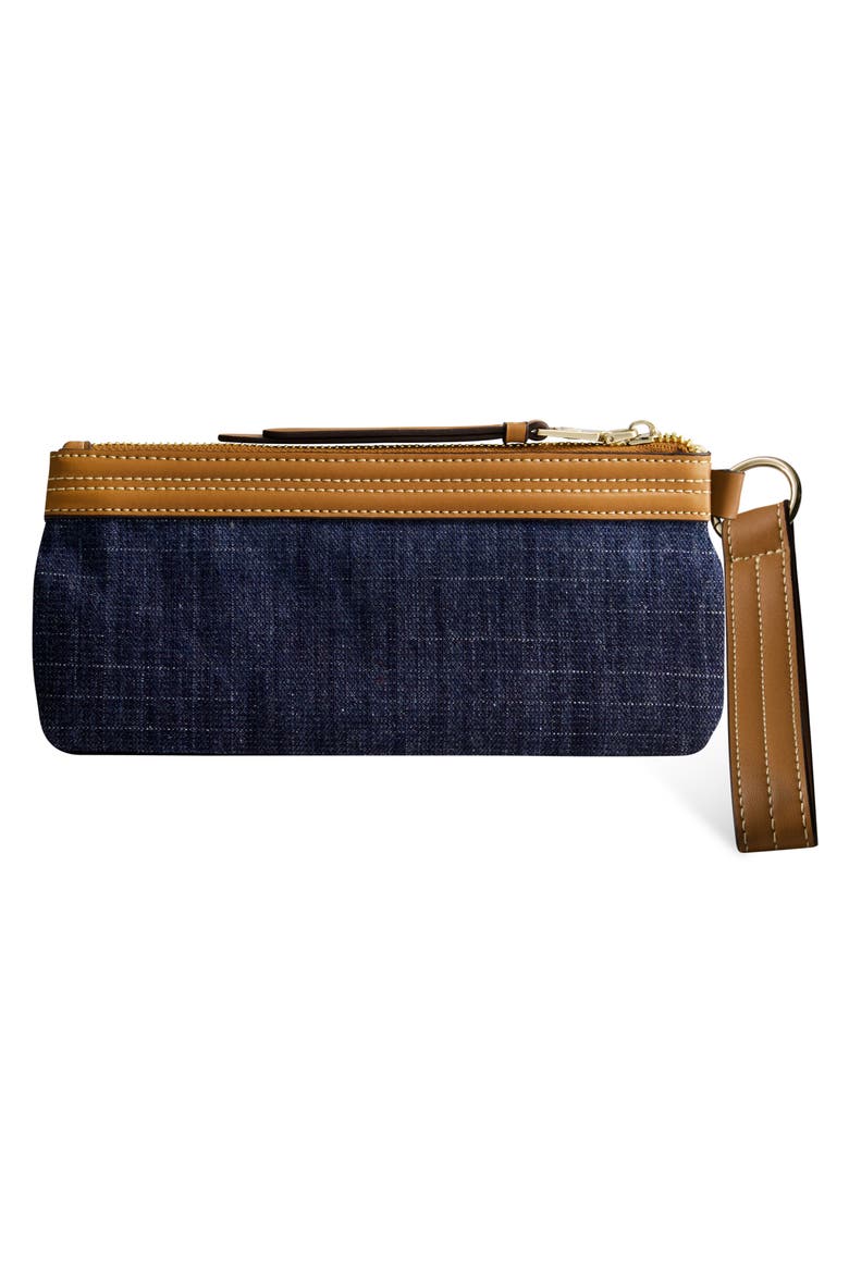 Horseshoe Denim Wristlet Wallet, Alternate, color, DARK DENIM