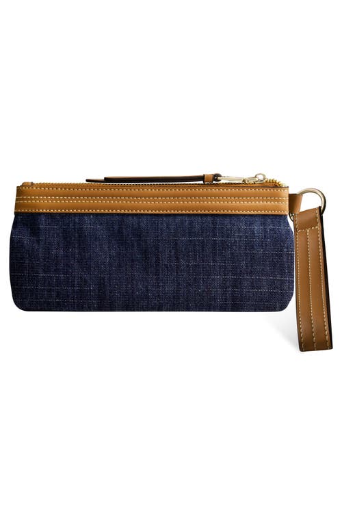 True Religion Horseshoe Denim Wristlet Wallet In Dark Denim