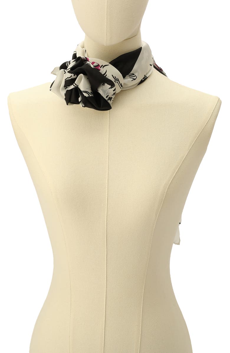 Kate Spade New York pretty kitty silk square scarf, Alternate, color,