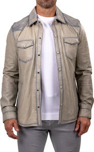 Maceoo Leather Shirt Jacket
