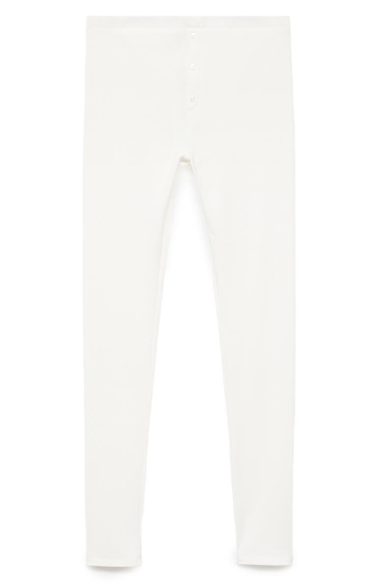 MANGO Rib Knit Pants, Alternate, color, Ivory White