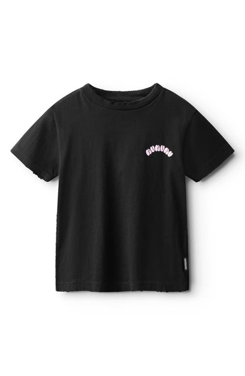 Nununu Kids' Bubbly Cotton Logo T-Shirt in Black 