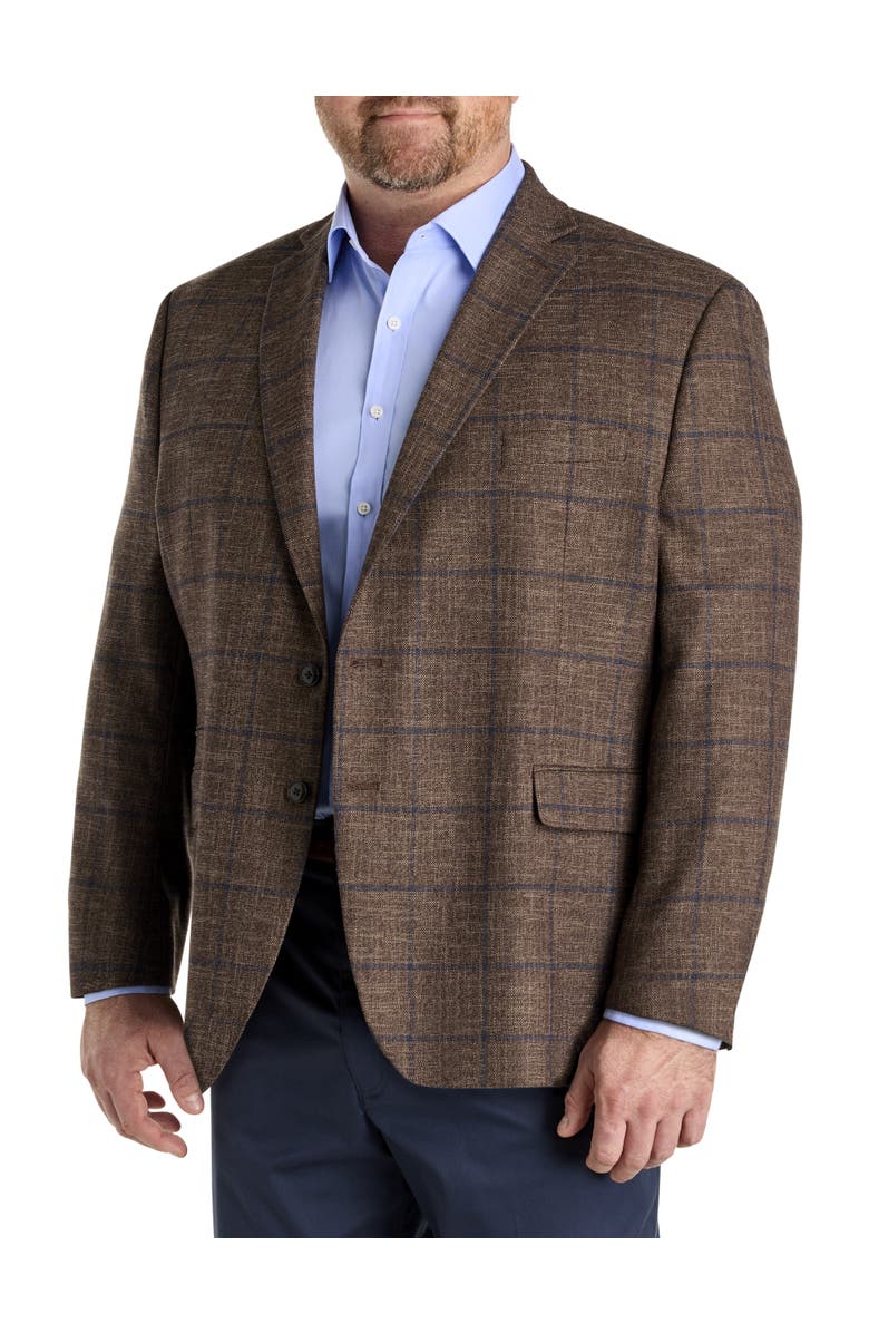Michael Kors Big & Tall Windowpane Sport Coat, Main, color, Tan