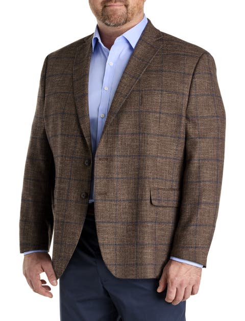 Big & Tall Windowpane Sport Coat