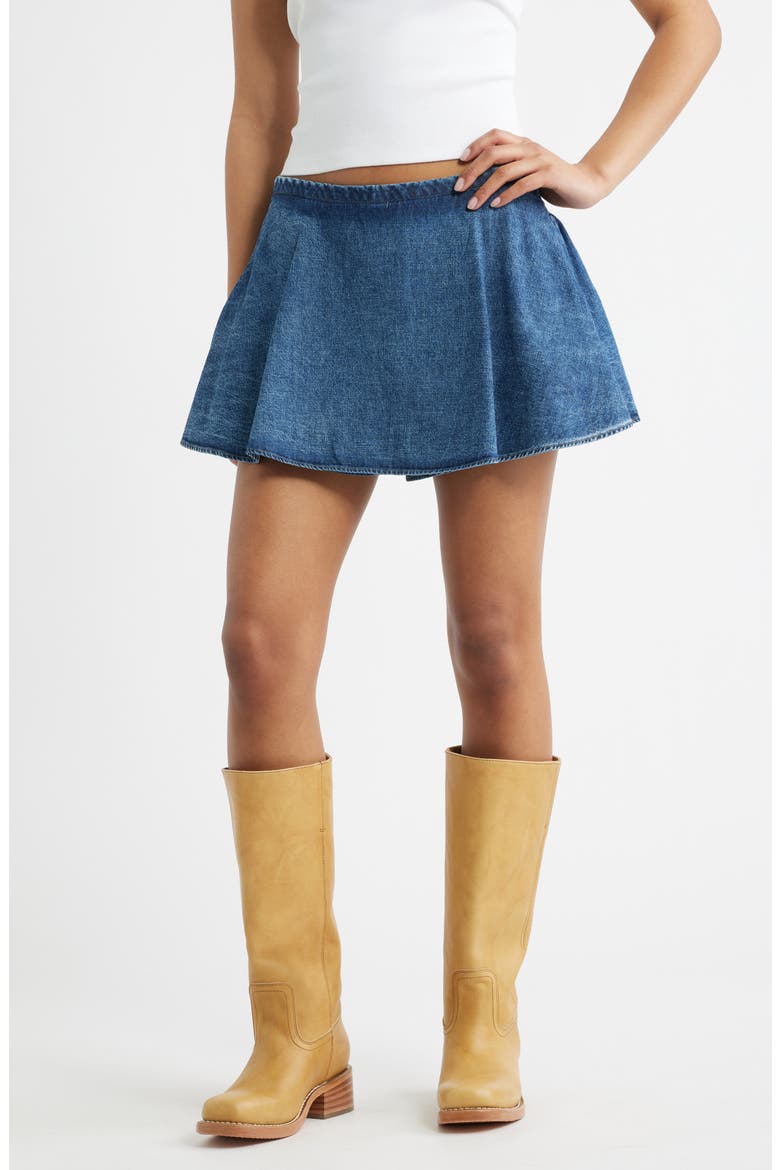 Paradise Denim Skort, Main, color, MID INDIGO