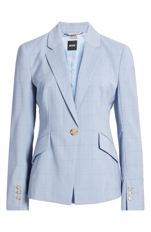 Hugo Boss Boss Jia Windopane Plaid Jacket In Chambray Blue Windowpane Plaid