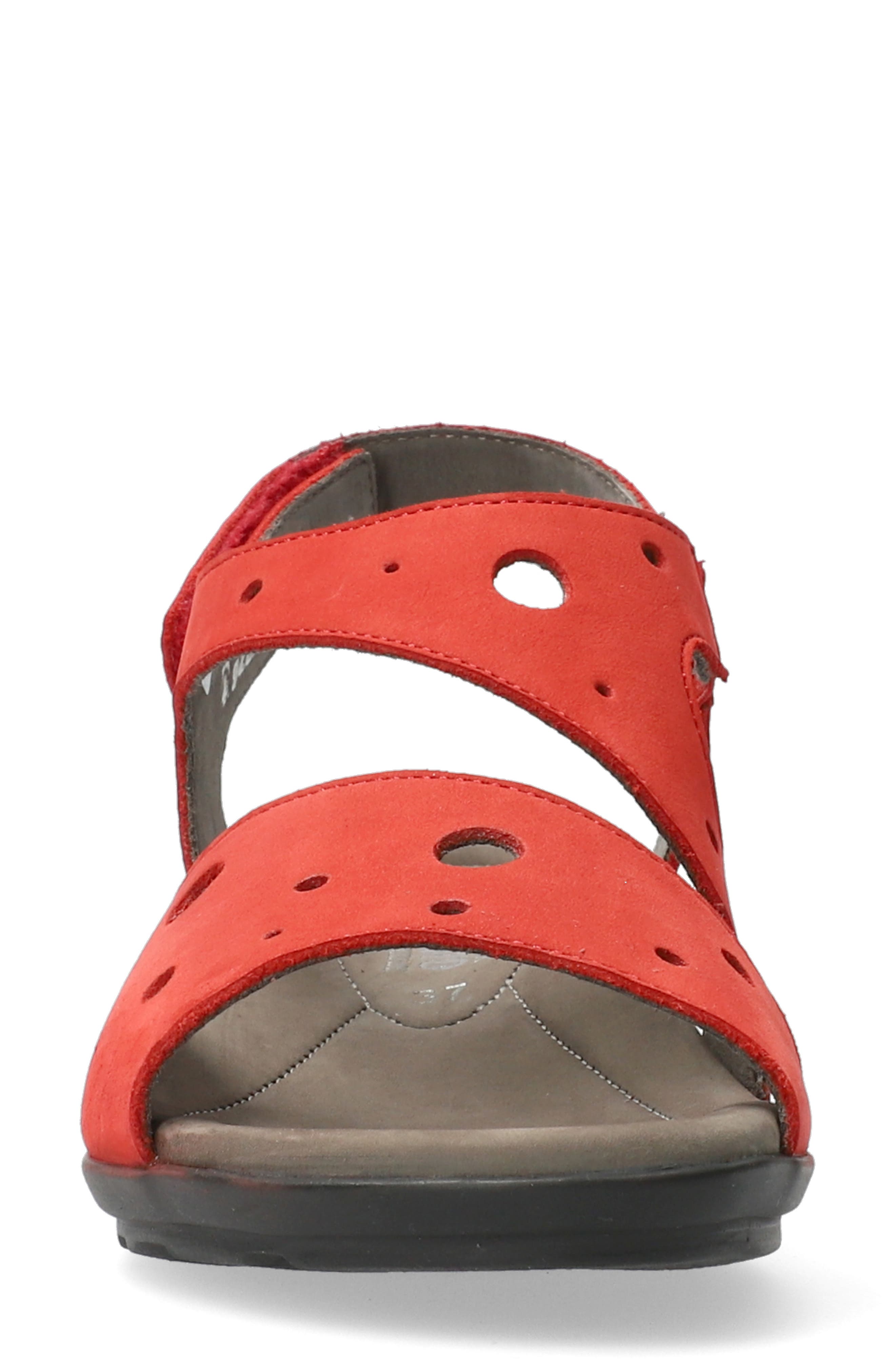 Phiby Wedge Sandal, Alternate, color, SCARLET NUBUCK LEATHER