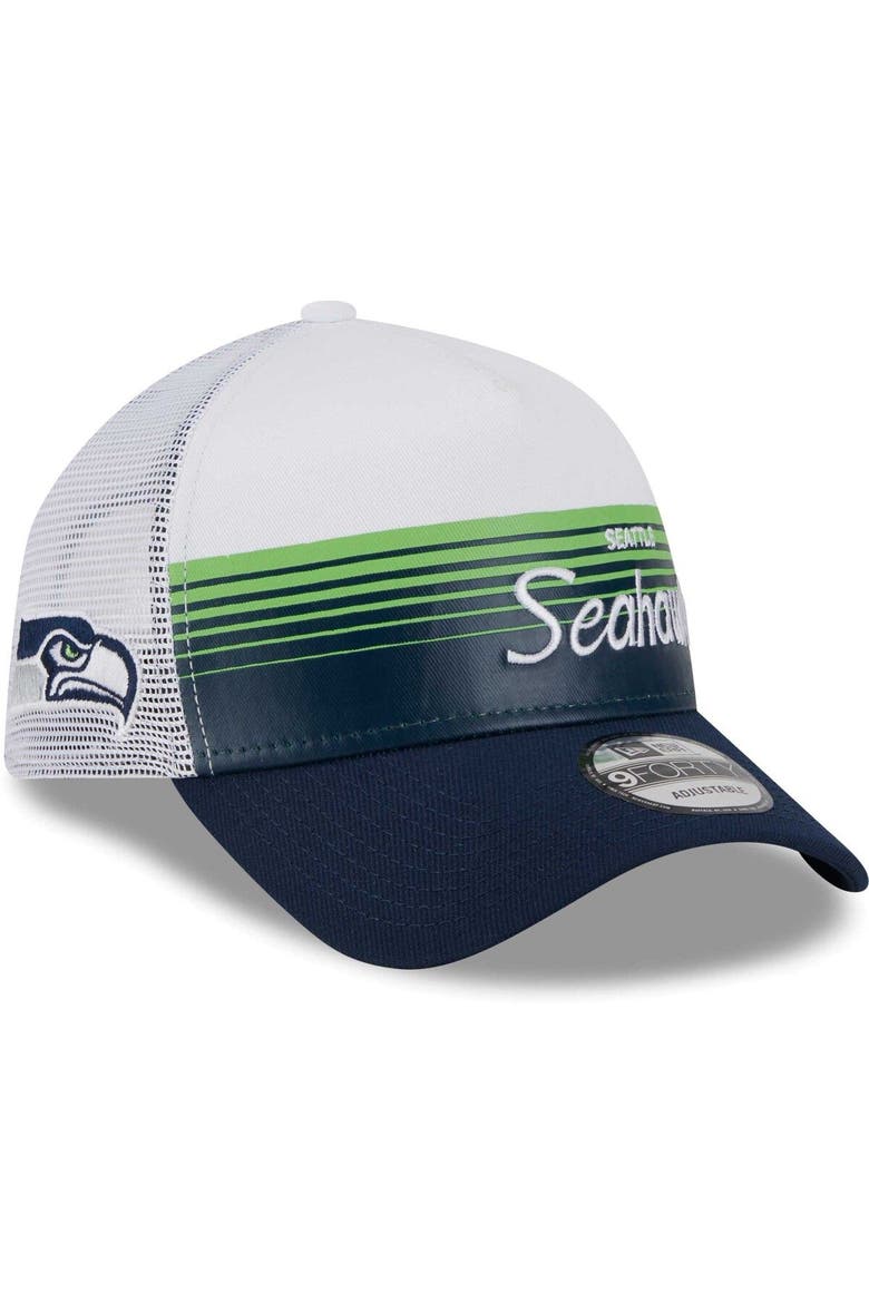 Men's New Era Navy Seattle Seahawks Horizon A-Frame 9FORTY Snapback Hat, Main, color, Navy