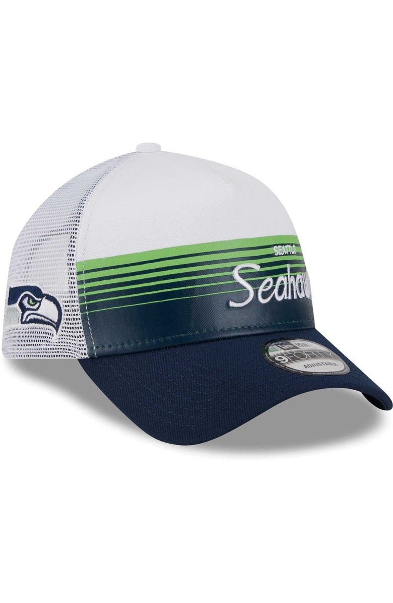 New Era Men's New Era Navy Seattle Seahawks Horizon A-Frame 9FORTY Snapback Hat, Main, color, 