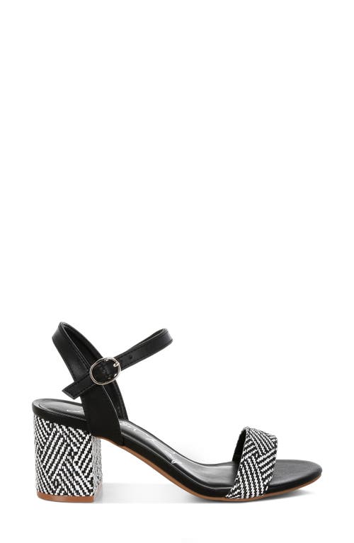 London Rag Tulata Woven Sandal In Black/white