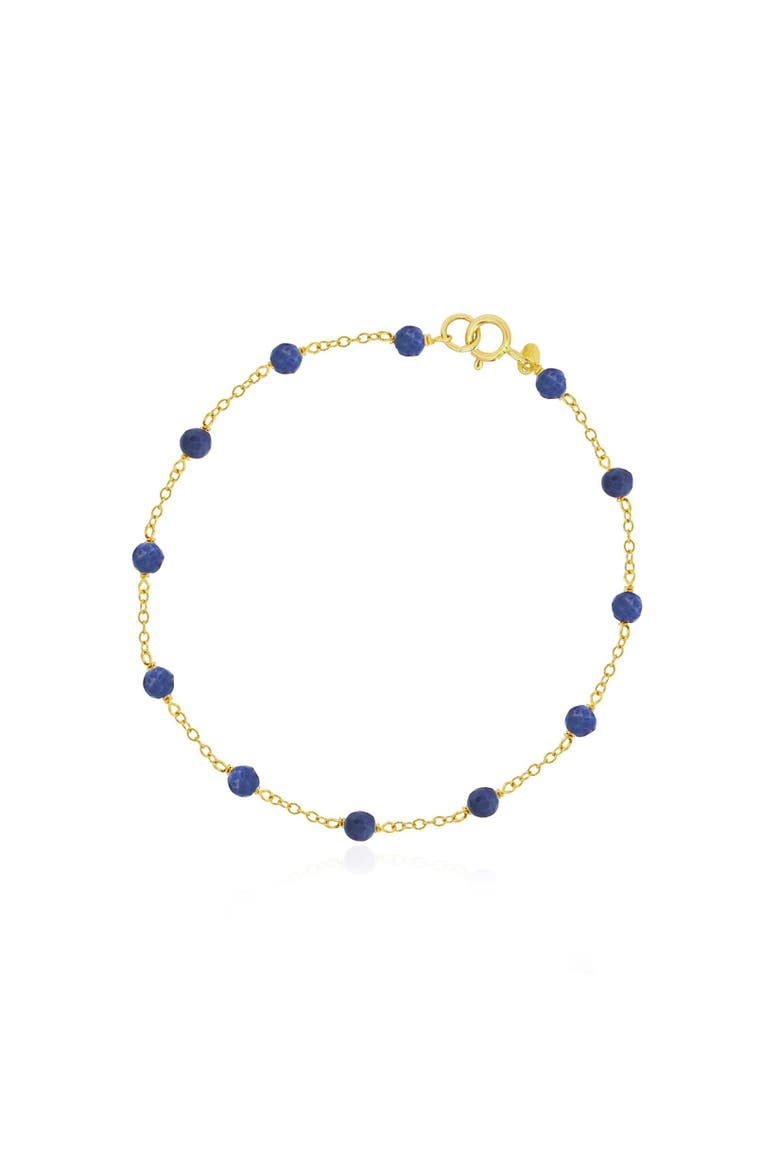 Blue Sapphire Bead Chain Bracelet, Main, color, Blue Sapphire