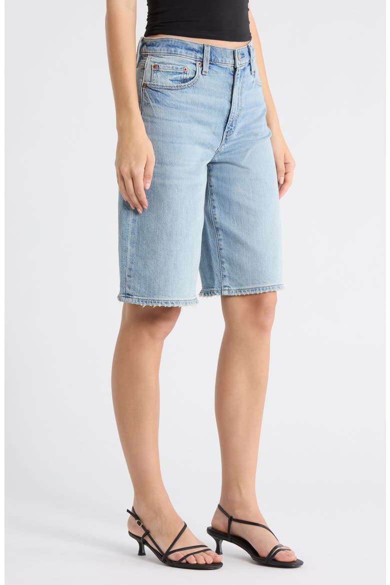 Cruiser Distressed Denim Bermuda Shorts, Alternate, color, FOOLS GOLD