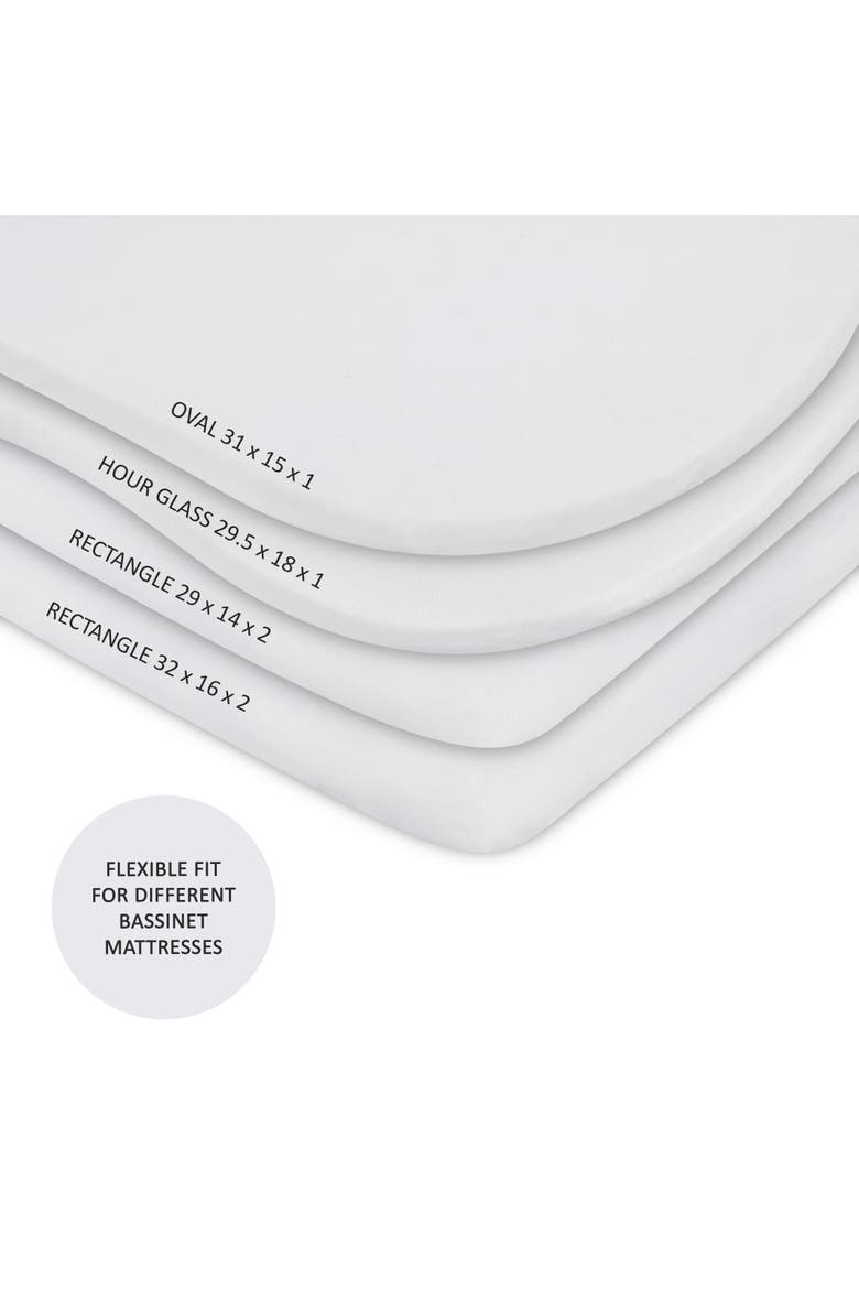 Baby Fitted Bassinet Sheet 2 Pack, Alternate, color, Solid White