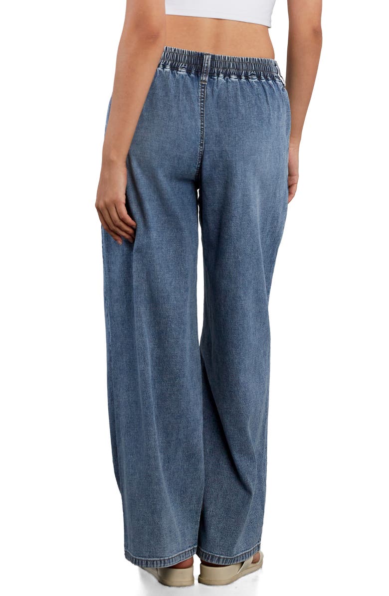 HINT OF BLU Elastic Waist Wide Leg Jeans, Alternate, color, Relaxed Blue