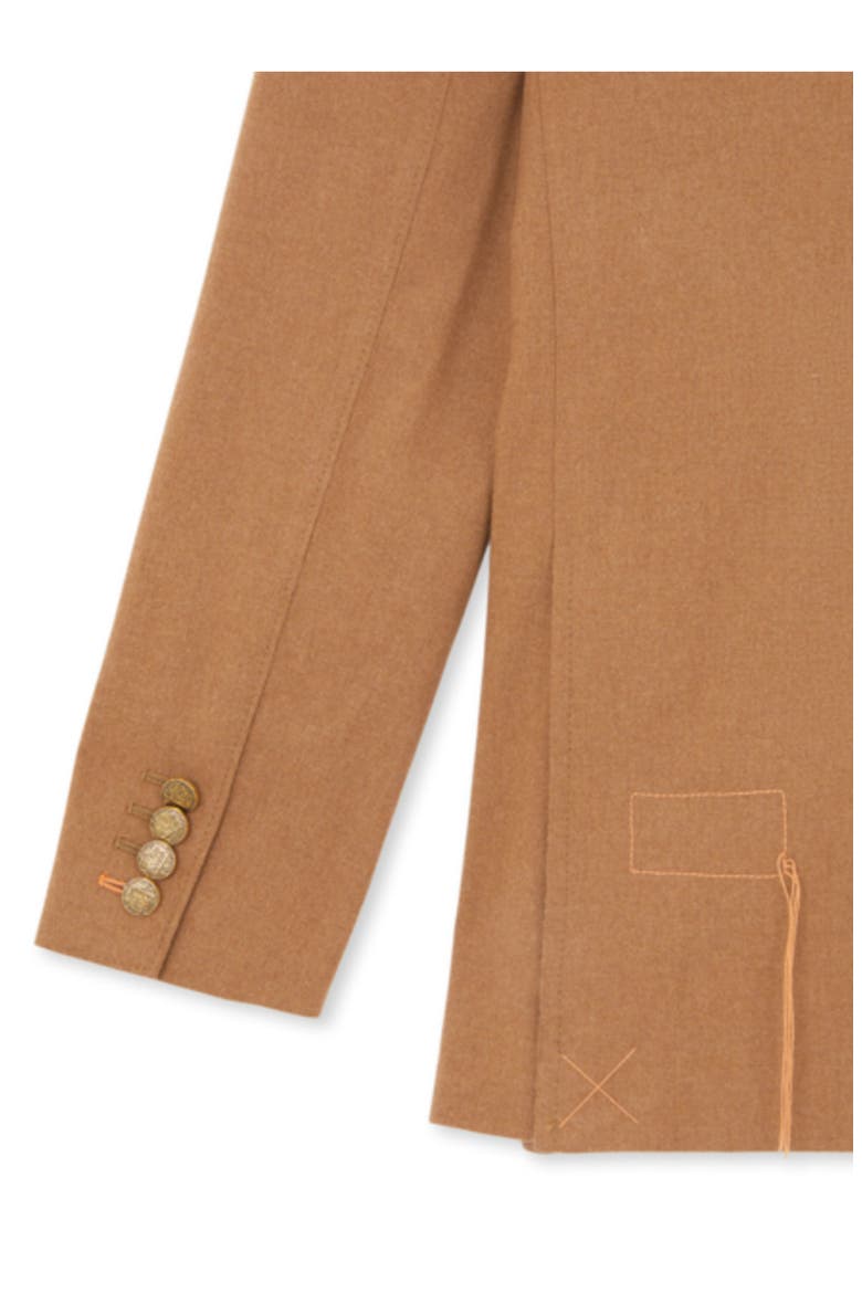 Bobbie Classic Double-Breasted Flannel Jacket, Alternate, color, CAMEL