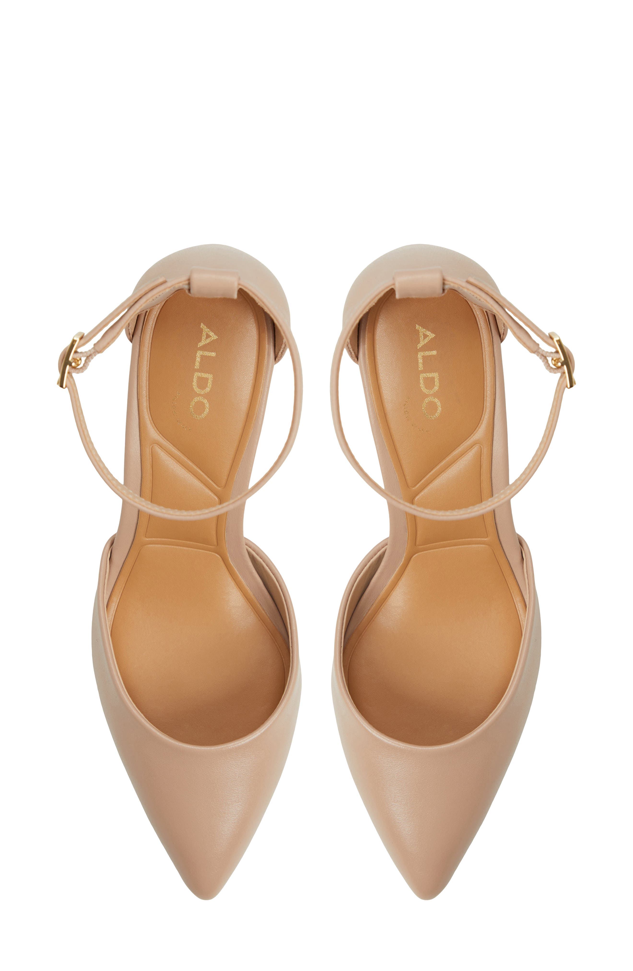 Jan Ankle Strap Pointed Toe Pump, Alternate, color, BEIGE