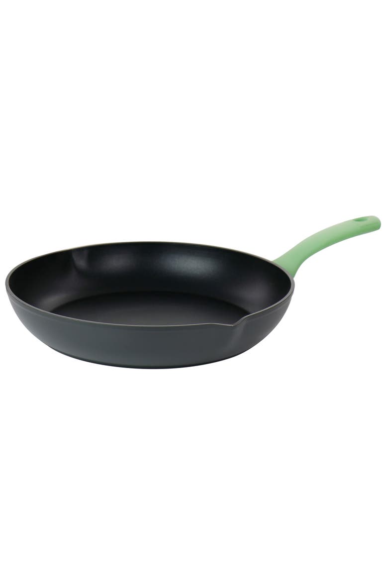 Rigby 9.5 Inch Aluminum Nonstick Frying Pan  with Pouring Spouts, Main, color, Green