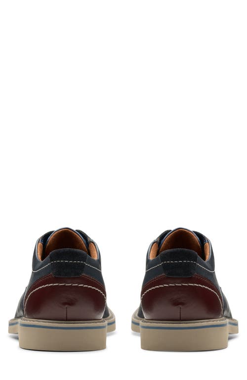 Clarks ® Radcliff Plain Toe Derby In Navy Leather
