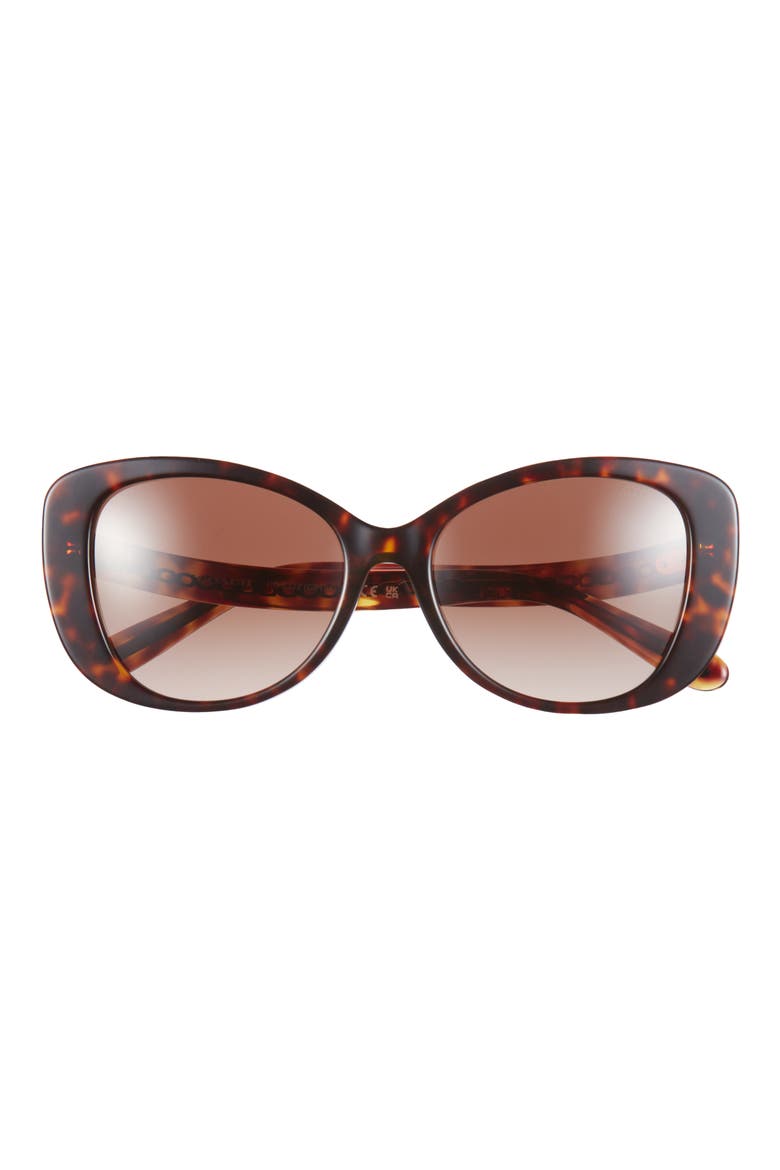 57mm Rectangle Sunglasses, Main, color, TORTOISE