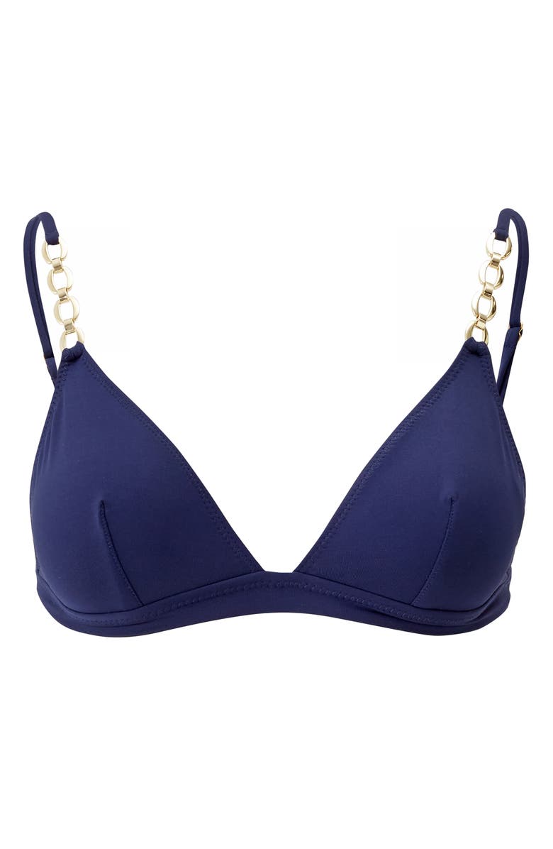 Melissa Odabash Mexico Chain Strap Bikini Top, Alternate, color, Navy