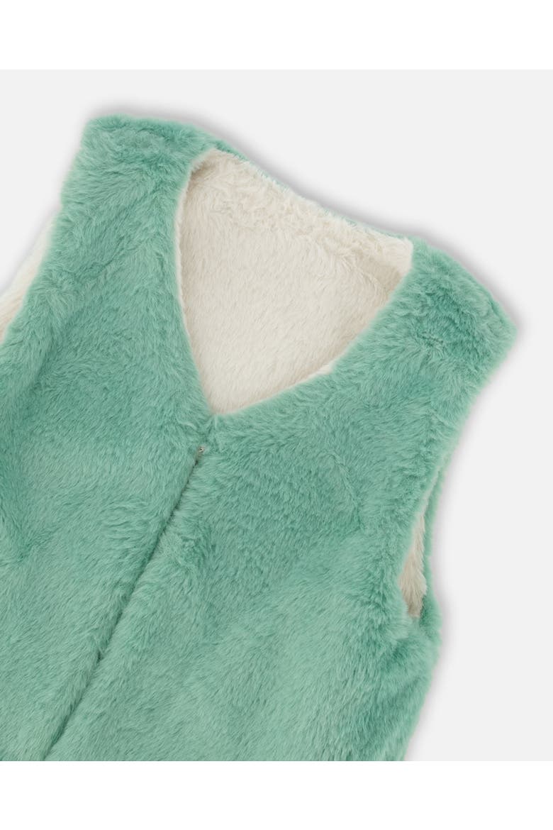 Reversible Faux Fur Vest, Alternate, color, Off-White