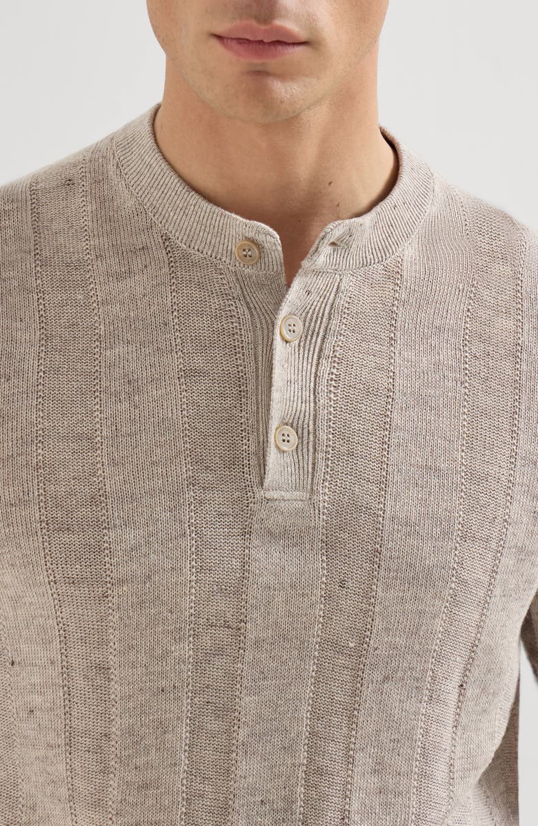 Brunello Cucinelli Henley collar T-shirt, Alternate, color, Sand