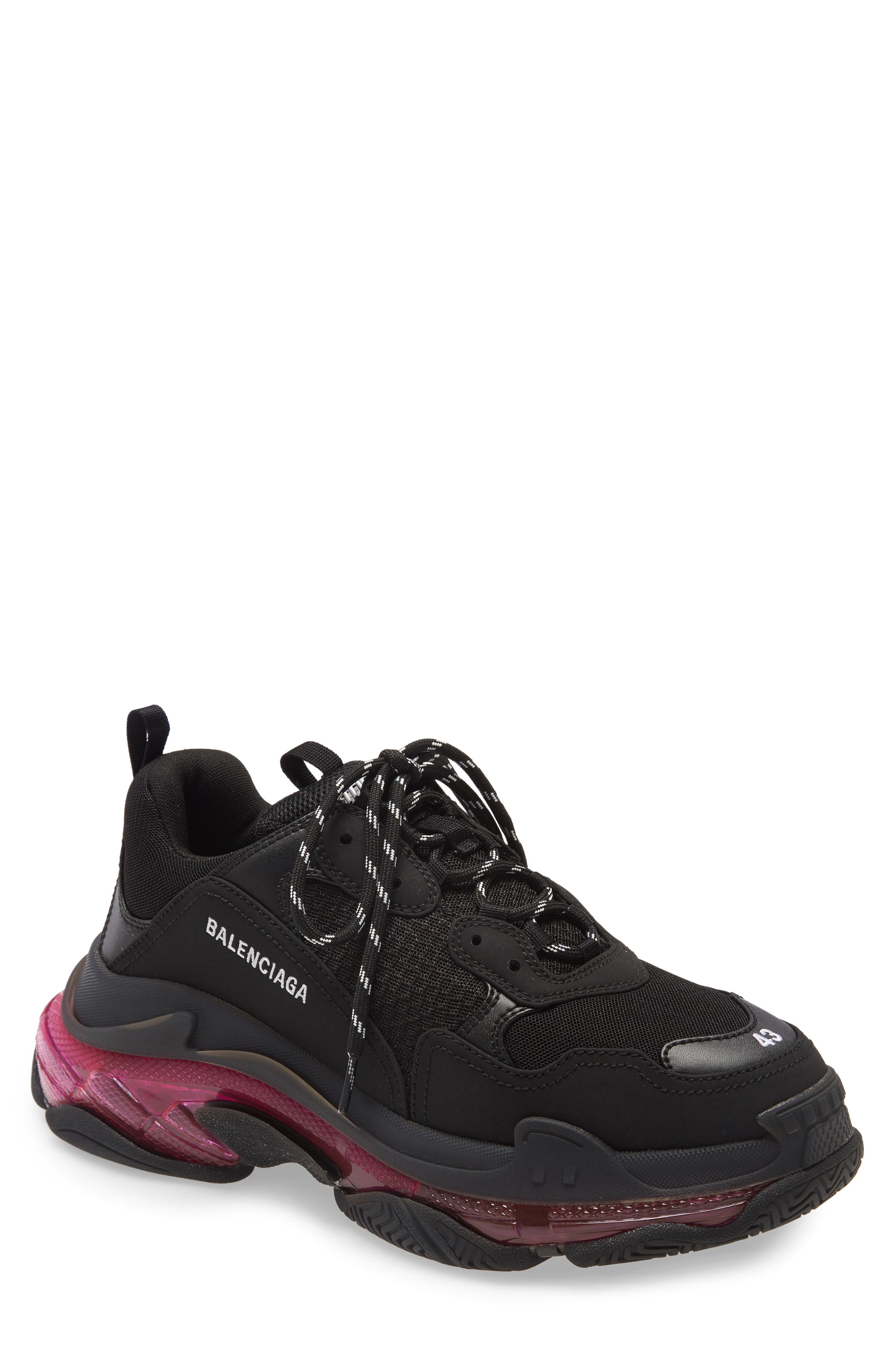 Triple-S Air Retro Sneaker, Main, color, BLACK/ PINK NEON
