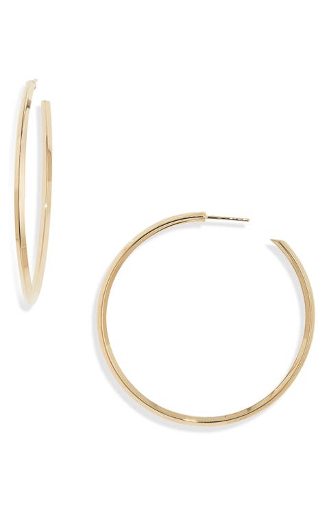 14K Gold 45mm Thin Royale Hoops