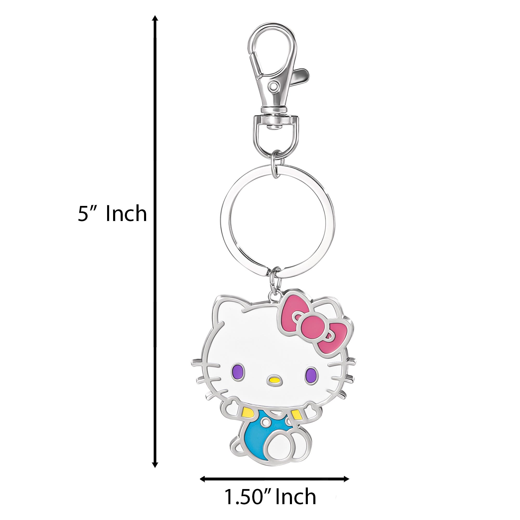 Hello Kitty Fashion Keychain with Adorable Charm, Alternate, color, Silver, White