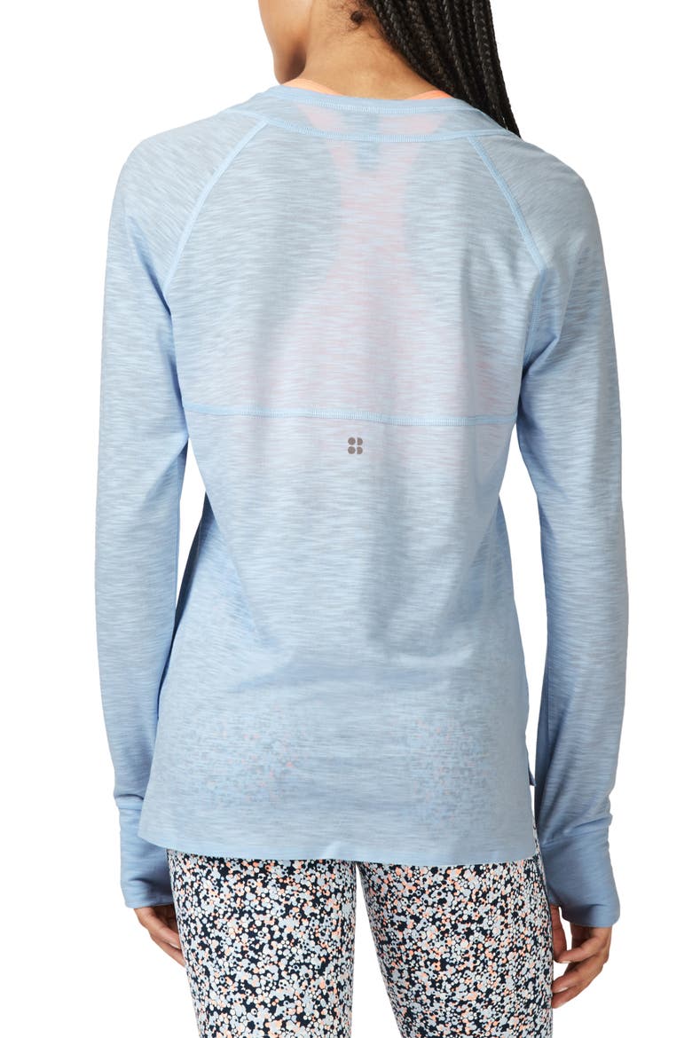 Breeze Long Sleeve Run Tee, Alternate, color, INFINITY BLUE