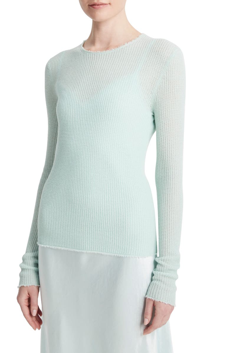 Vince Fray Waffle Stitch Cashmere & Silk Top, Alternate, color, 