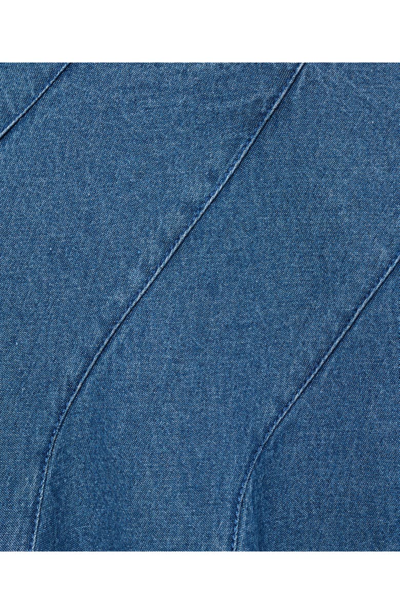 MANGO Denim Paneled Midi Skirt, Alternate, color, Medium Blue