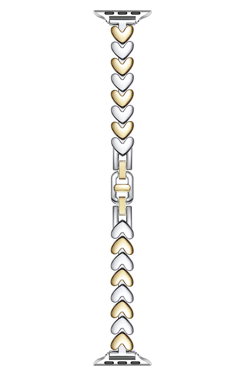 The Posh Tech Archer Heart Bracelet Apple Watch<sup>®</sup> Watchband, Main, color, Gold