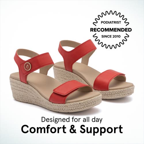 Abeo Riviera Strap Sandal In Red - Regular