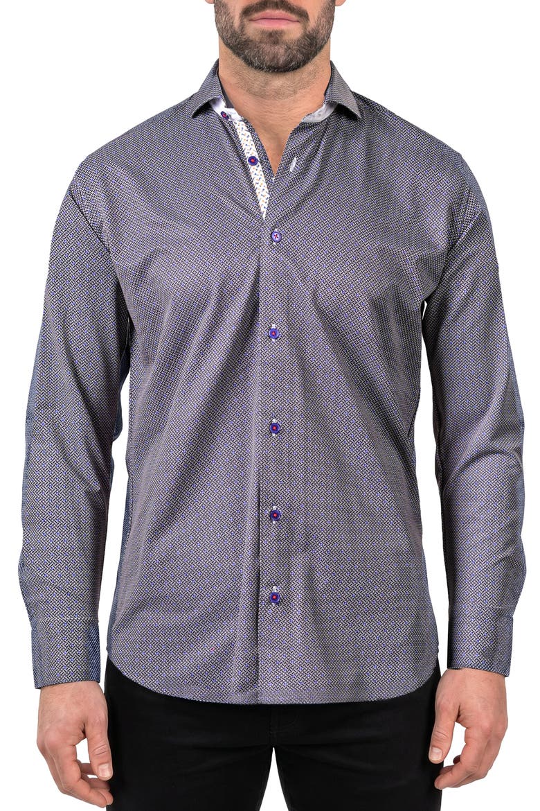 Einstein Contemporary Fit Button-Up Shirt, Main, color, BLUE