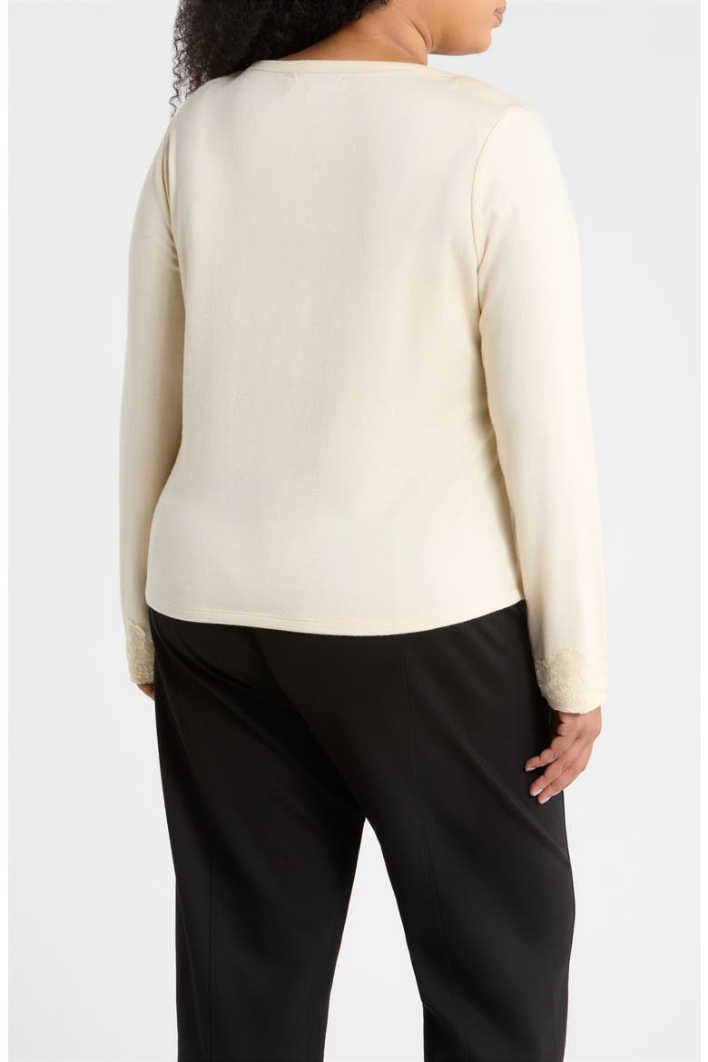 Boat Neck Top with Lace Cuffs, Alternate, color, PARCHMENT